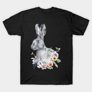 Floral Wild Rabbit Bunny Cottontail Spirit Wildlife Rescue T-Shirt